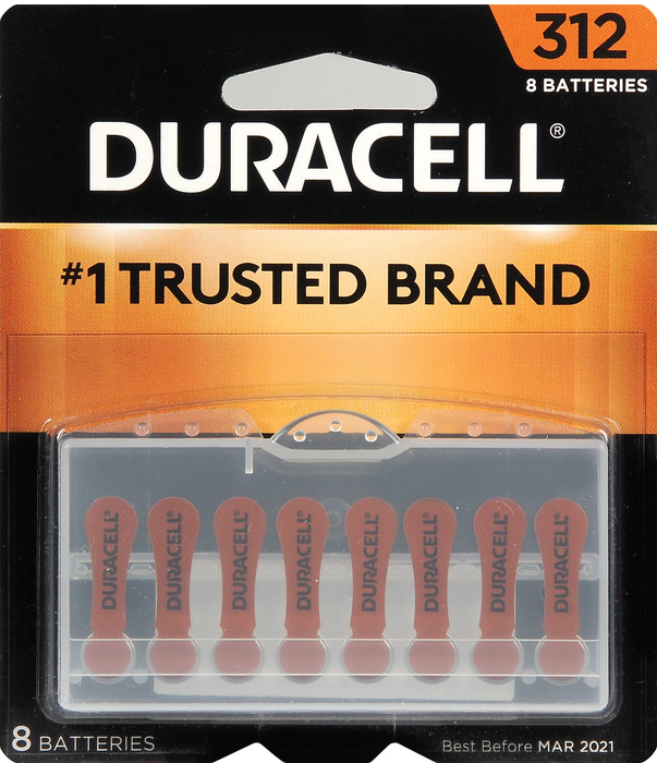 DURACELL HEARING AID DA312 BAT 8PK