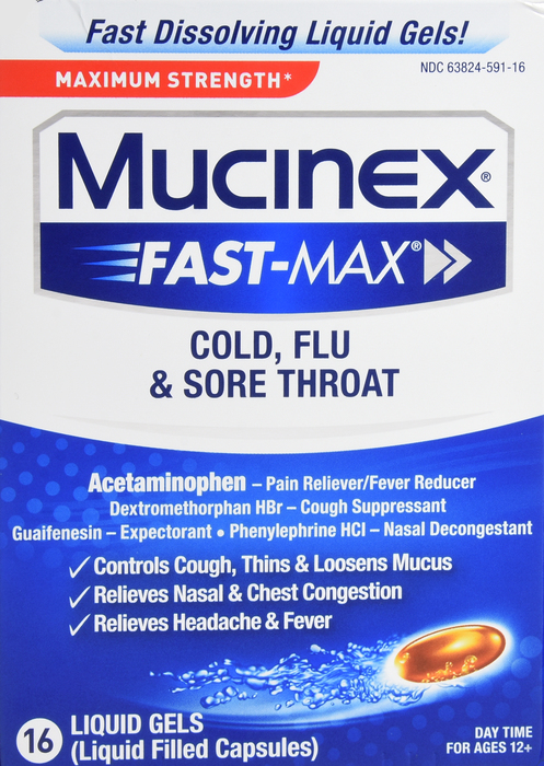 Mucinex Fast-Max Cold Flu & Sore Throat Liquid Gels 16ct