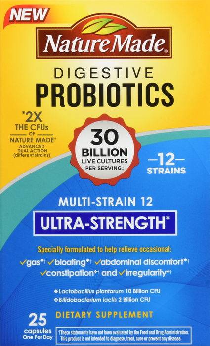 Nature Made Digestive Probiotics Ultra Strength 12 Strain Capsules 25ct