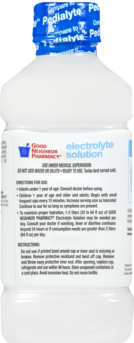 Good Neighbor Pharmacy Pediatric Electrolyte Unflavored, Liquid 33.8oz