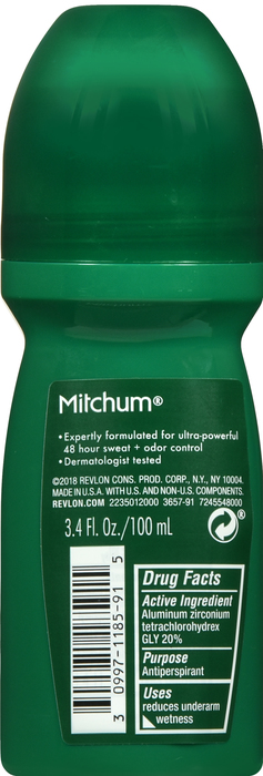 MITCHUM MEN ROLL-ON UNSCENTED 3.4OZ