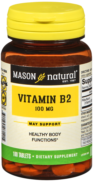 MASON VITAMIN B2 100MG TABLET 100CT