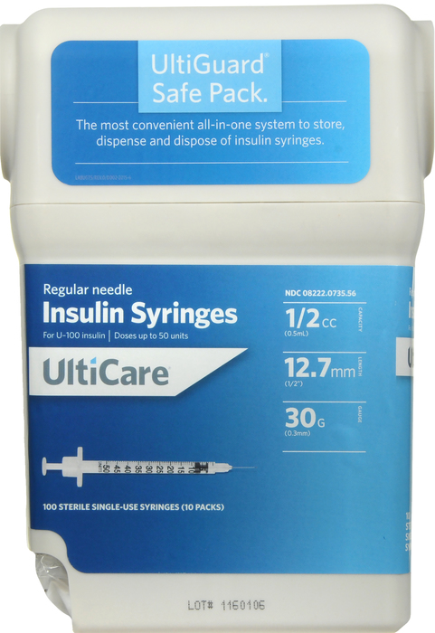 Ultiguard Syringe 1/2" 30gx1/2cc 100ct