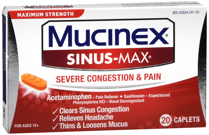 Mucinex Sinus-Max Severe Congestion & Pain Caplets 20ct