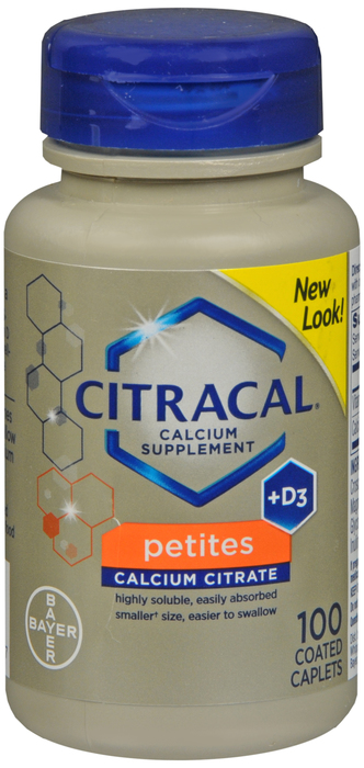 Citracal Petites Calcium Citrate Formula + D3 Coated Tablets 100ct