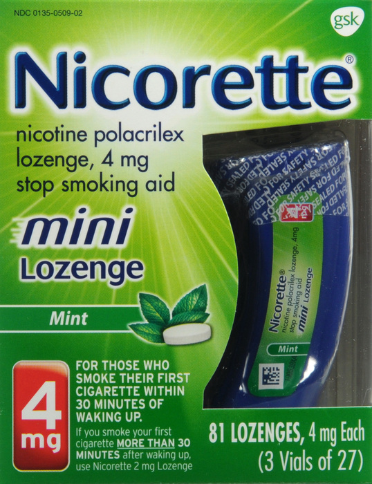 Nicorette Stop Smoking Aid 4mg Mint Mini Nicotine Lozenges 81ct