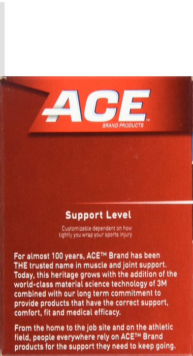 ACE 3 Inch Compression Bandage Black with Clips 1ct