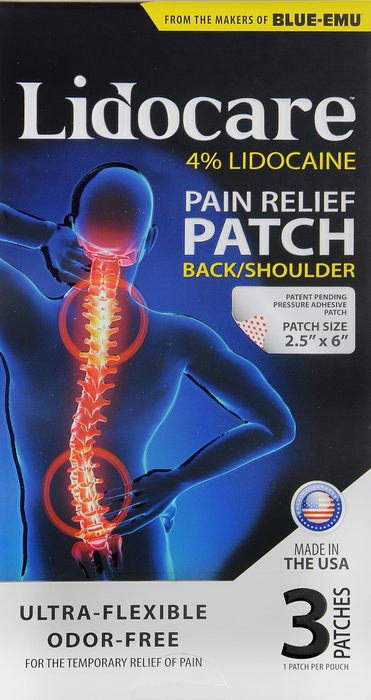 Lidocare Pain Relief Patch Back 3ct