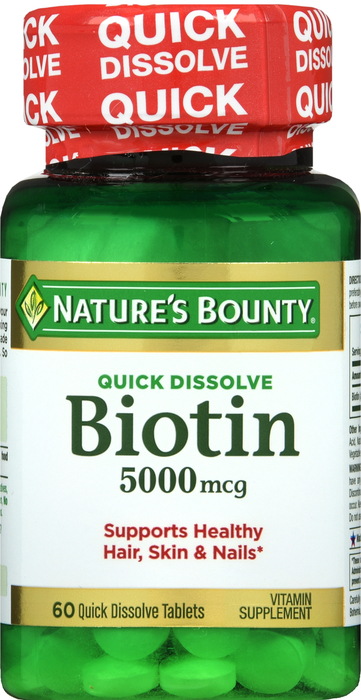 BIOTIN 5000MCG QD TABS 60CT NAT BOUNTY