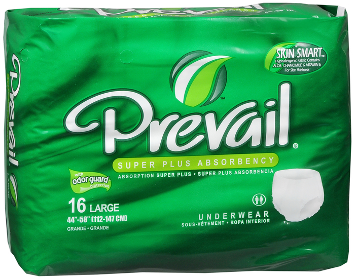 Prevail Underwear Large Super Plus 44-58" 4x16ct