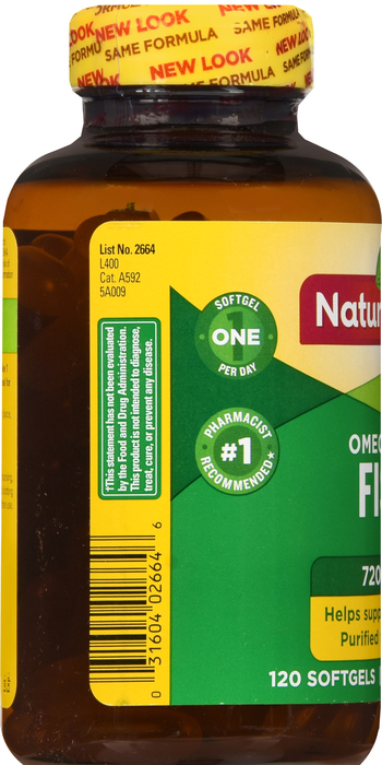 Nature Made Fish Oil Omega-3 1200mg Liquid Softgels 120ct