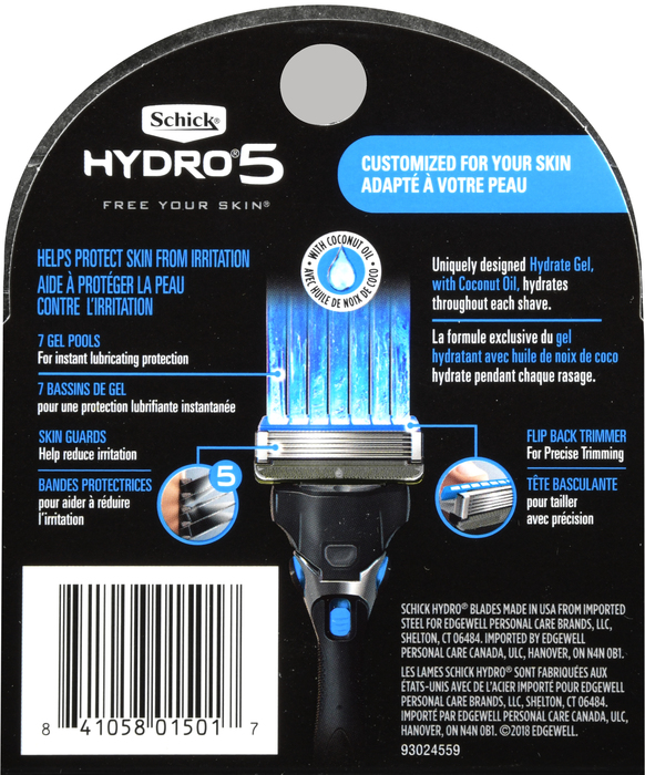 Schick Hydro 5 Sense Hydrate Men's Razor Blade Refills 4ct