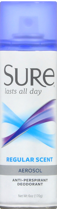 SURE ANTI PERSPIRANT SPRAY REGULAR SCENT 6OZ