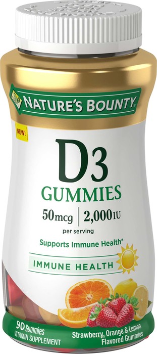 VITAMIN D3 50 MCG GMY 90CT NAT BOUNTY