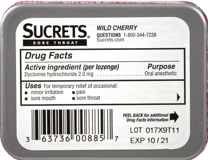 SUCRETS LOZENGE BOX CHERRY 18CT