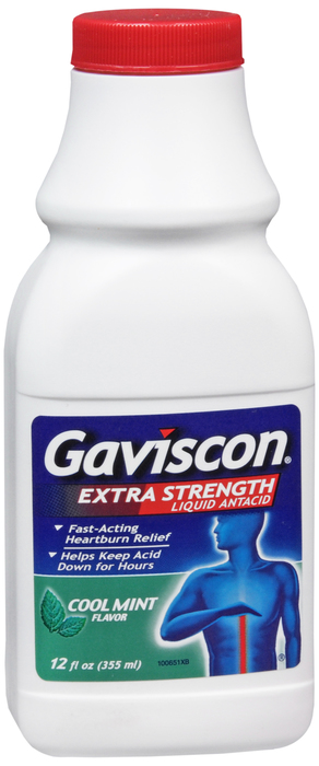 Gaviscon Extra Strength Antacid Cool Mint Liquid 12oz