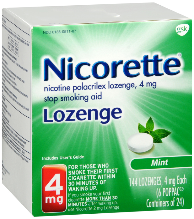 Nicorette Stop Smoking Aid 4mg Mint Nicotine Lozenges 144ct