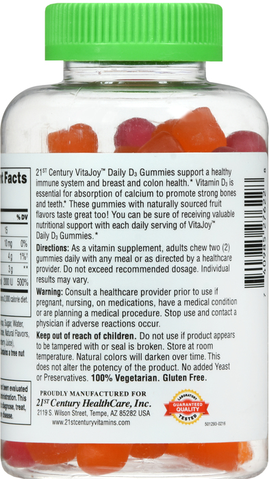 21st Century VitaJoy Gummies Daily D 2000 IU Gummies 120ct