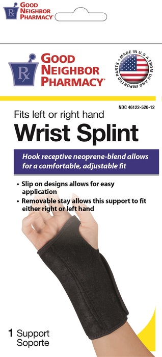 Good Neighbor Pharmacy Reversable Wrist Splint Black 1ct