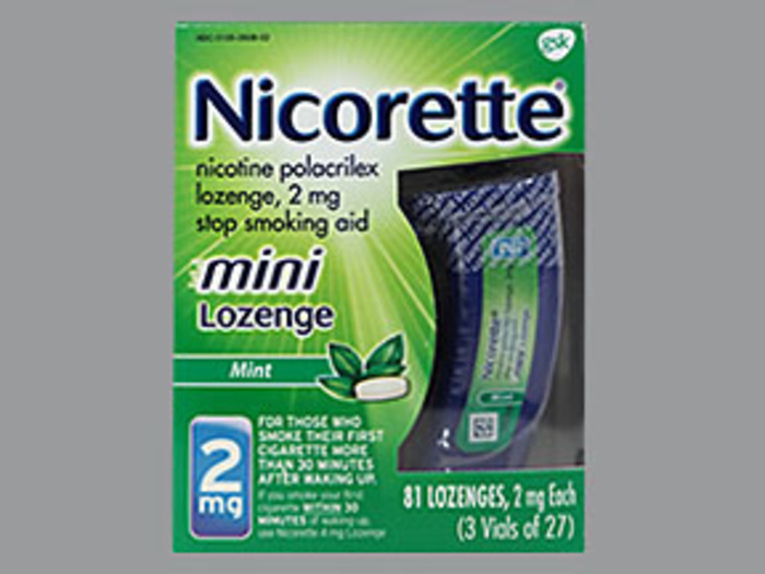 Nicorette Stop Smoking Aid 2mg Mint Mini Nicotine Lozenges 81ct