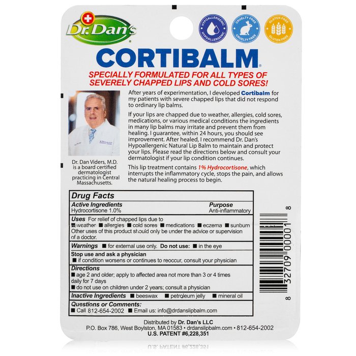 Dr. Dan's CortiBalm Lip Balm Stick 0.14oz