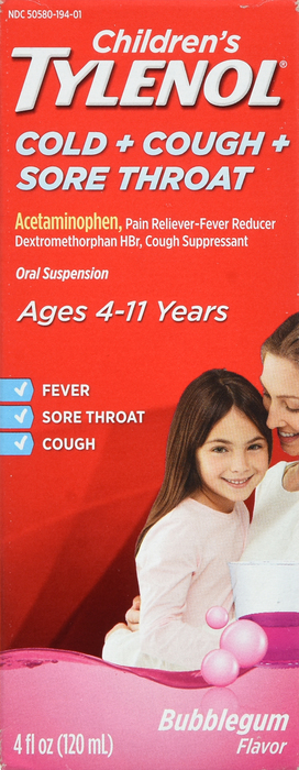 TYLENOL CHILD COLD+CGH+ST SUS BBLGM 4OZ