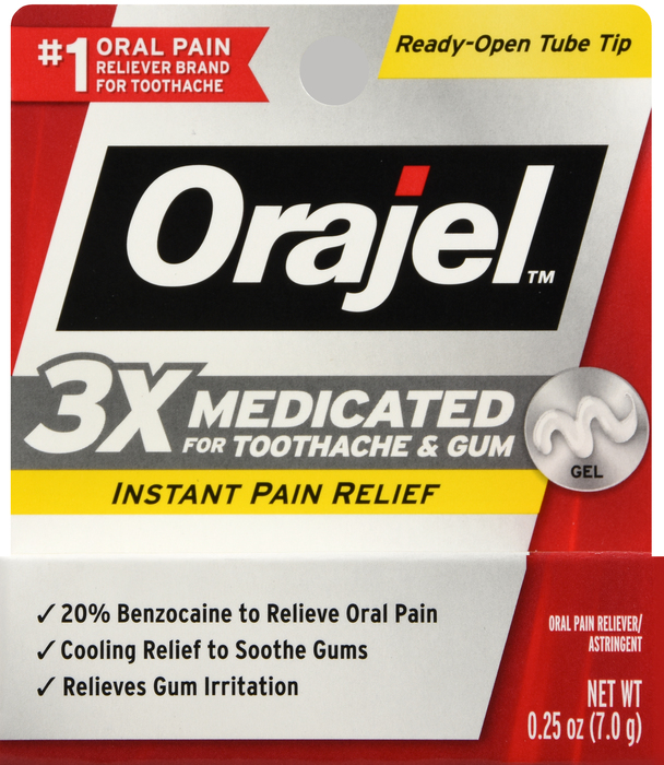 ORAJEL 3X MEDICATED ORAL PAIN GEL 0.25OZ