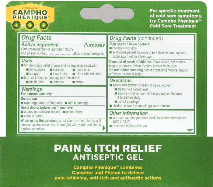 CAMPHO PHENIQUE ANTISEPTIC GEL 0.5OZ