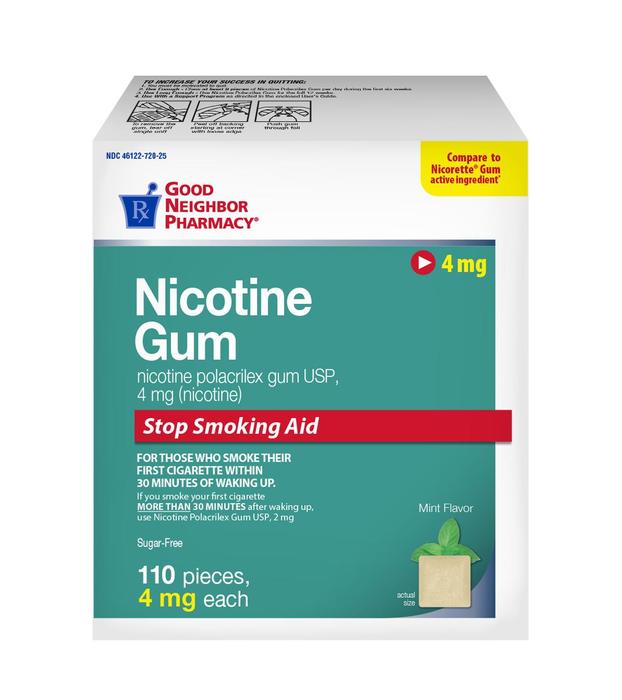 Good Neighbor Pharmacy Nicotine Gum 4mg Uncoated Mint 110ct