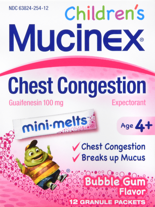 MUCINEX KIDS MINIMELT BUBBLE GUM 12CT