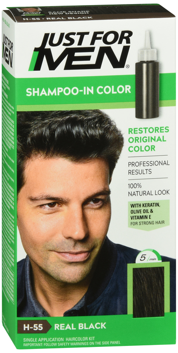 Just for Men Shampoo-In Hair Color Real Black 1ct