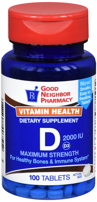 Good Neighbor Pharmacy Vitamin D 2000 IU Tablets 100ct