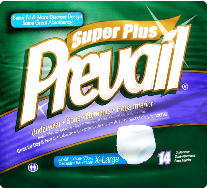 Prevail Underwear Super Plus Absorbency Unisex 58-68" XL 4X14ct