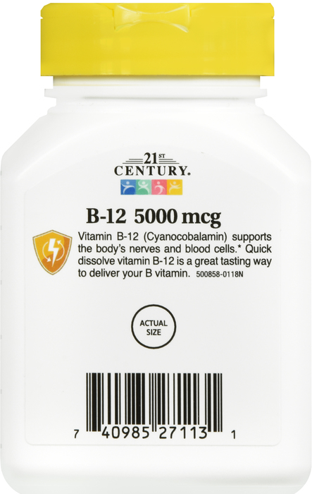 21st Century Sublingual Vitamin B-12 5000mg Tablets 110ct