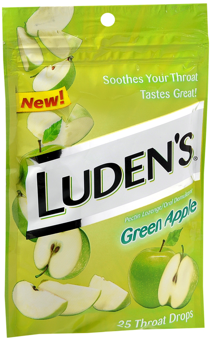 LUDENS BAG GREEN APPLE DROPS 25CT