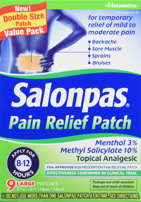 Salonpas Pain Relief Patch Large 9ct