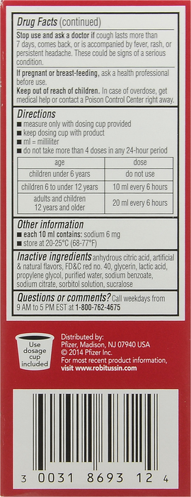 ROBITUSSIN CHILD COUGH COLD LA SYRUP 4OZ