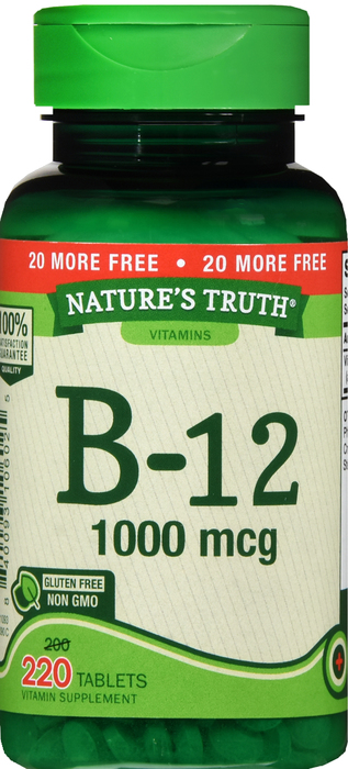 VIT B-12 1000MCG TAB 200+20CT NAT TRUTH