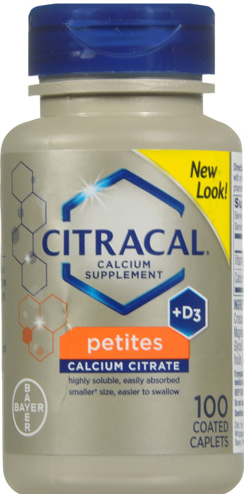 Citracal Petites Calcium Citrate Formula + D3 Coated Tablets 100ct