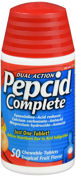 PEPCID COMPLETE CHEWS TROP FRUIT 50CT