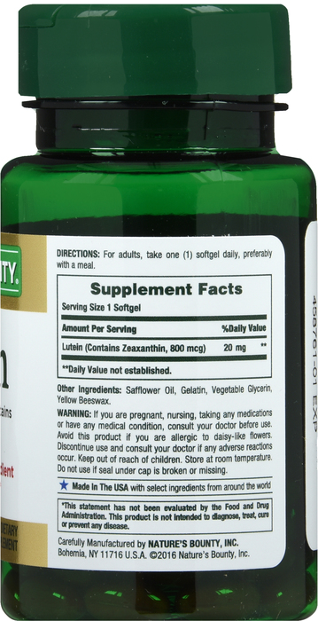 LUTEIN 20MG SOFTGEL 40CT NAT BOUNTY