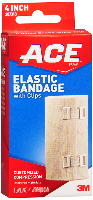 ACE 4 Inch Elastic Bandage with Clips1ct