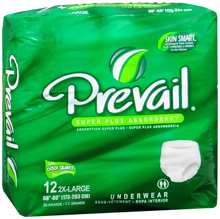 Prevail Underwear 2X-Large Super Plus 68-80" 4x12ct