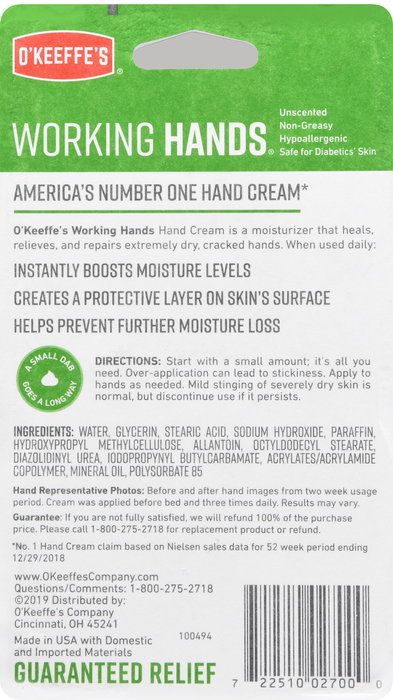 O'Keeffe's Working Hands Cream 2.7oz