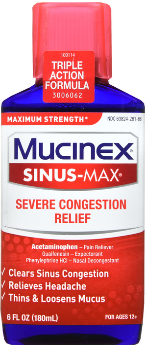 Mucinex Sinus-Max Severe Congestion Relief Liquid 6oz