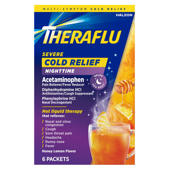 THERAFLU COLD RELIEF NIGHT HNYLMN PKT 6