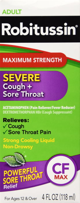 ROBITUSSIN SEVERE COUGH/SORE THR LIQ 4OZ