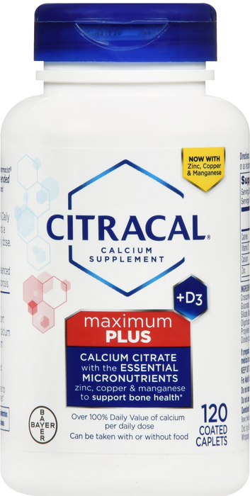 Citracal Maximum Plus Calcium Citrate with Vitamin D3 Caplets 120ct