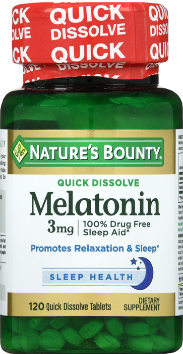 Nature's Bounty Melatonin 3mg Quick Dissolve Tablets 120ct