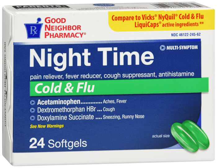 Good Neighbor Pharmacy Night Time Cold & Flu Softgels 24ct